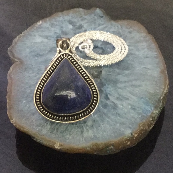 Vtg18”DimondCutSterlingSilver Necklace W/.925Pendt - Picture 3 of 8